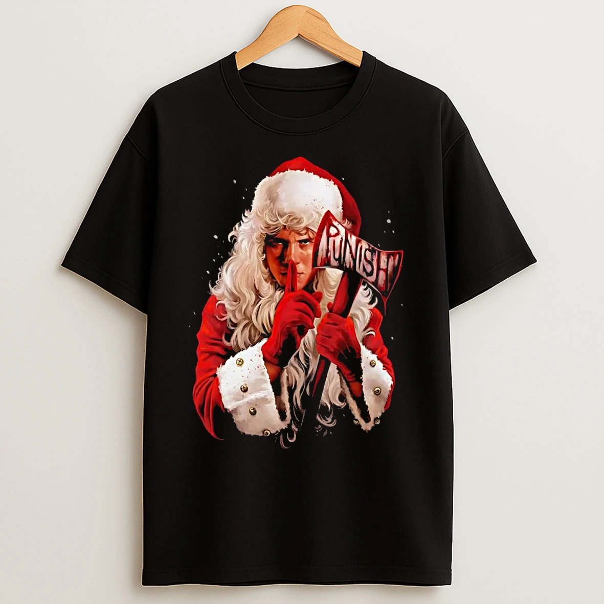 Classic Silent Night Deadly Night Santas Watching Punish Axe Christmas T Shirts