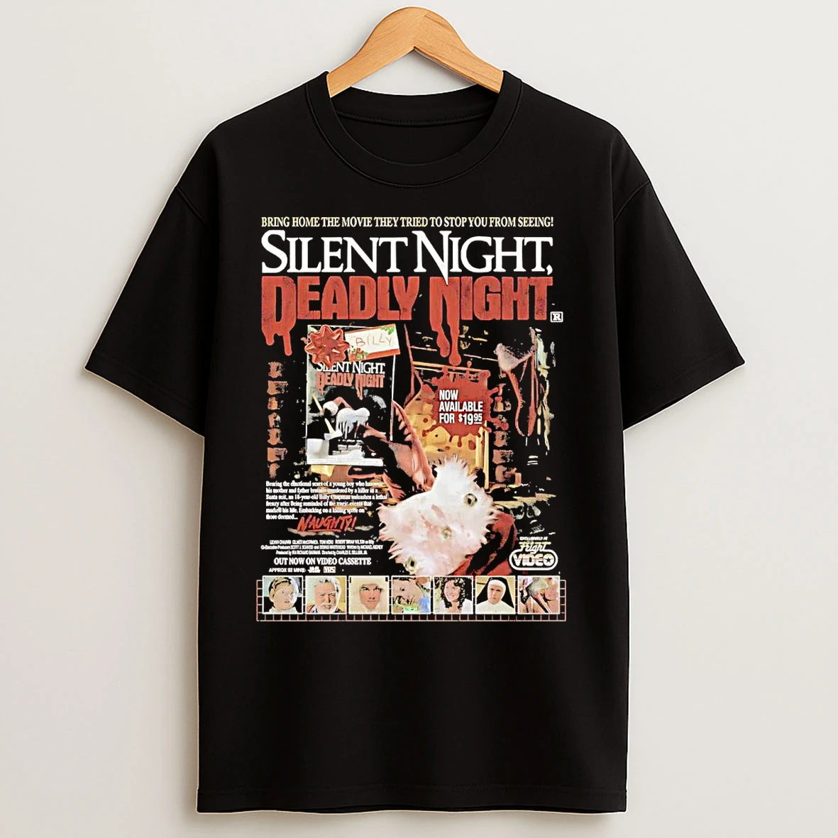 Classic Silent Night Deadly Night Now On Videocassette T Shirts