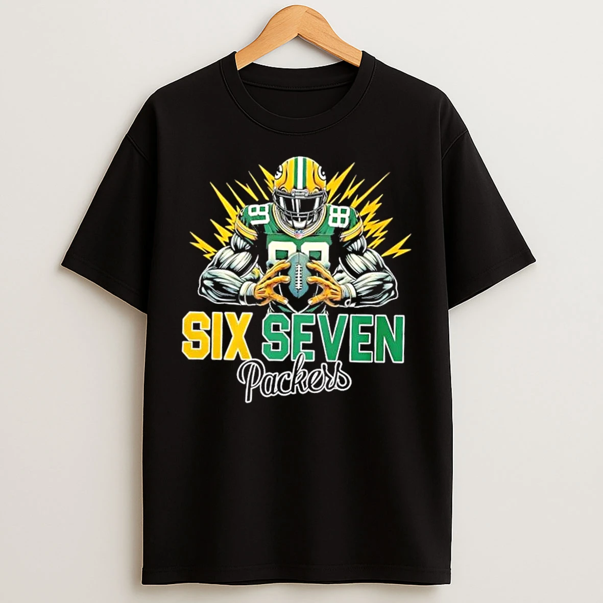 Classic Six Seven 6 7 Green Bay Packers Football Mascot T Shirts