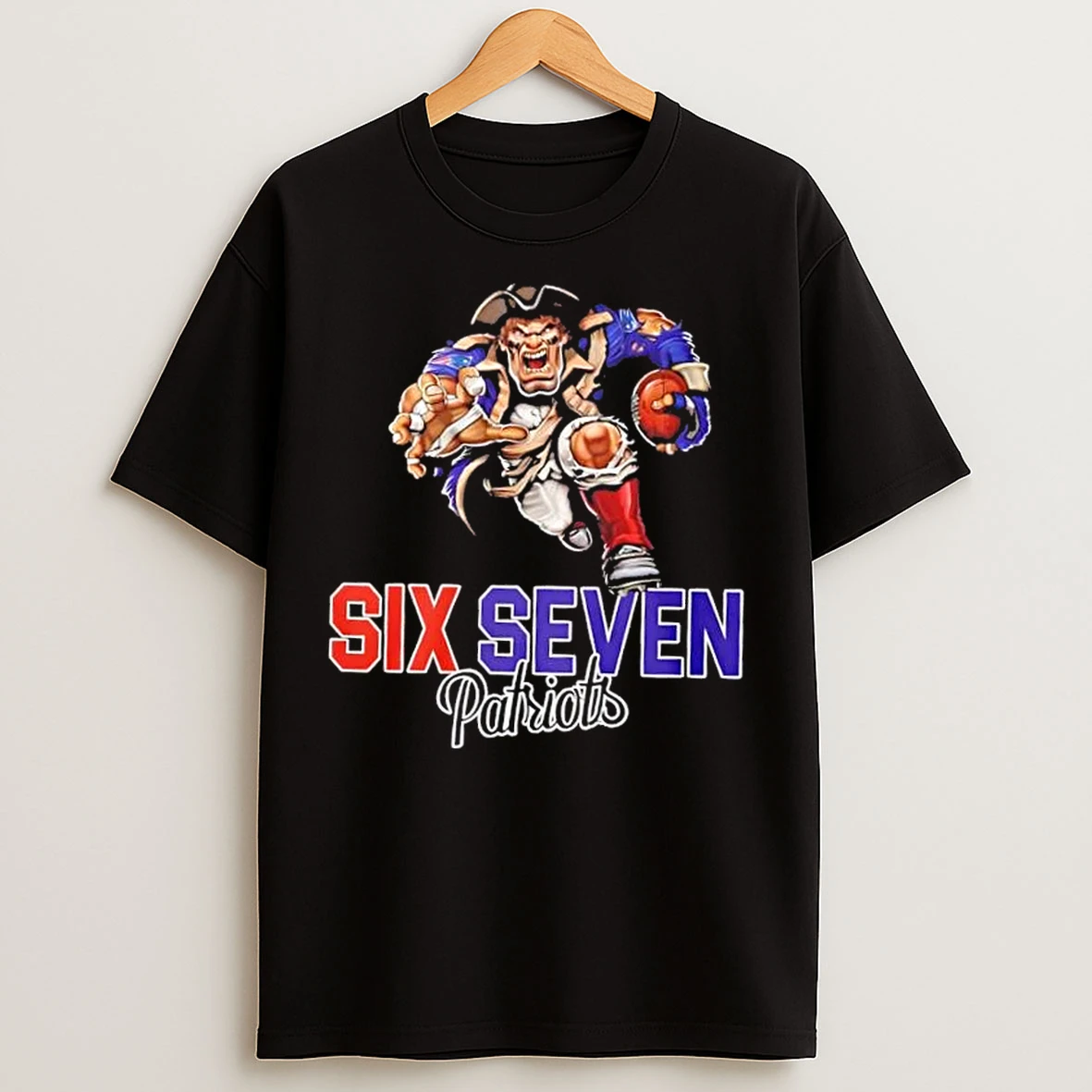 Classic Six Seven 6 7 New England Patriots Football Mascot T Shirts
