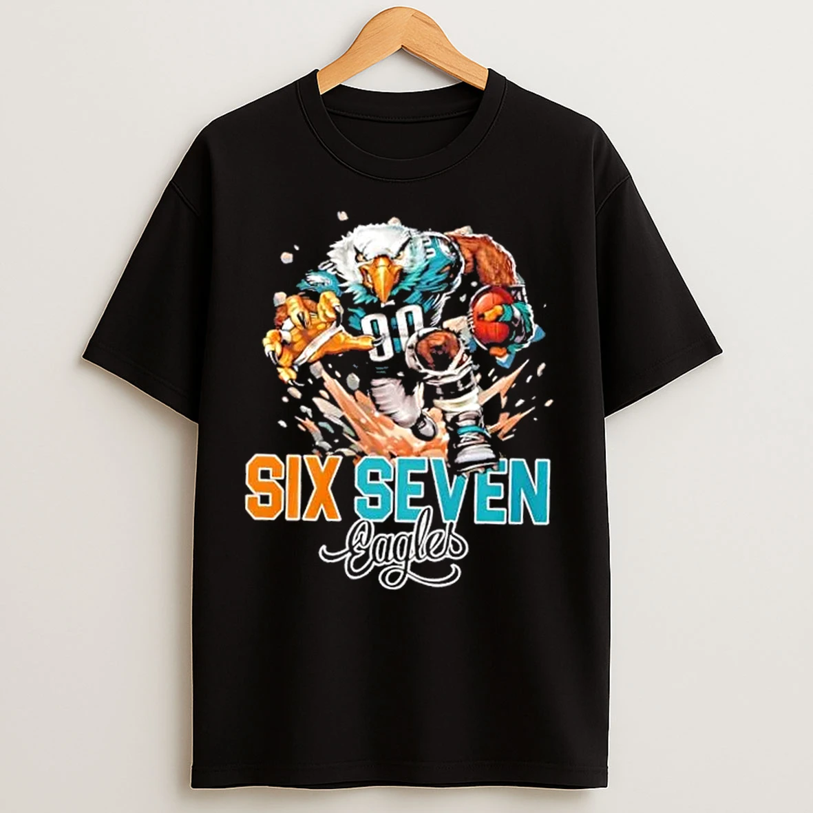 Classic Six Seven 6 7 Philadelphia Eagles Football Mascot T Shirts