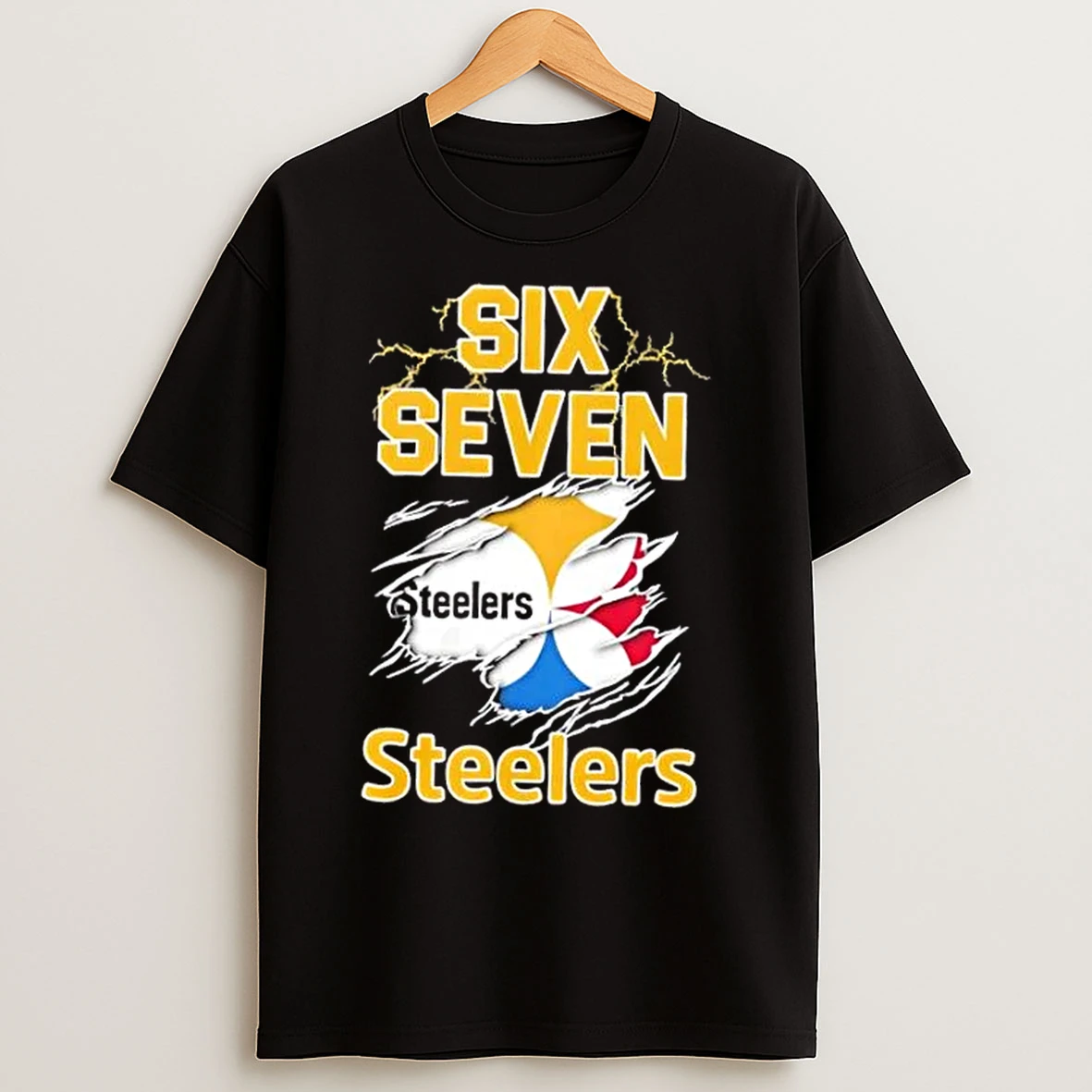 Classic Six Seven 6 7 Pittsburgh Steelers Football T Shirts
