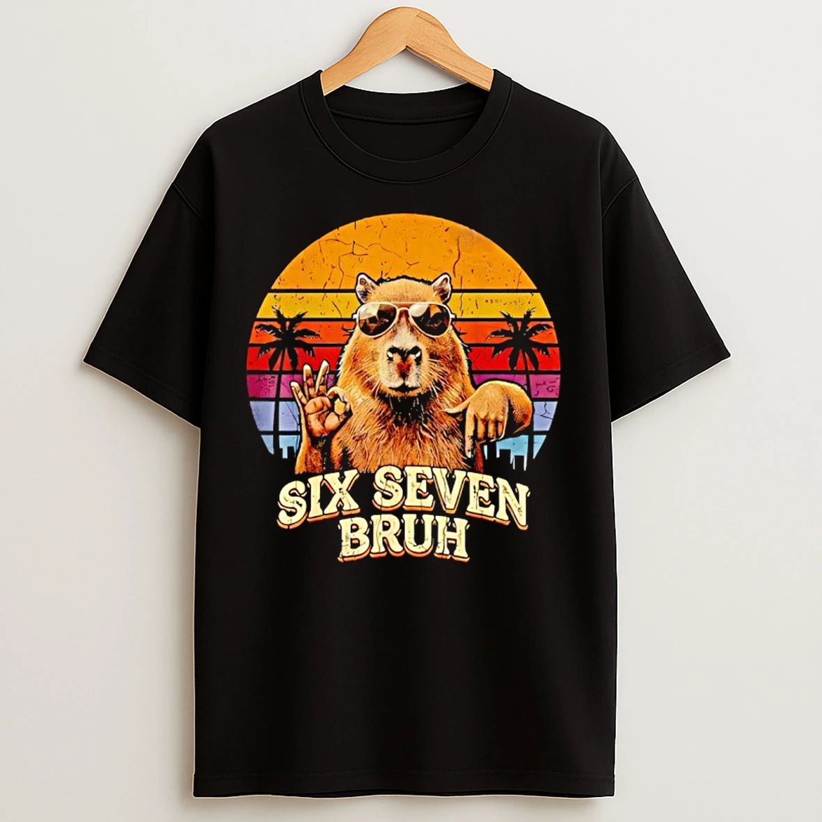 Classic Six Seven Bruh 67 Capybara 6 7 Funny Meme Animal 6 7 T Shirts