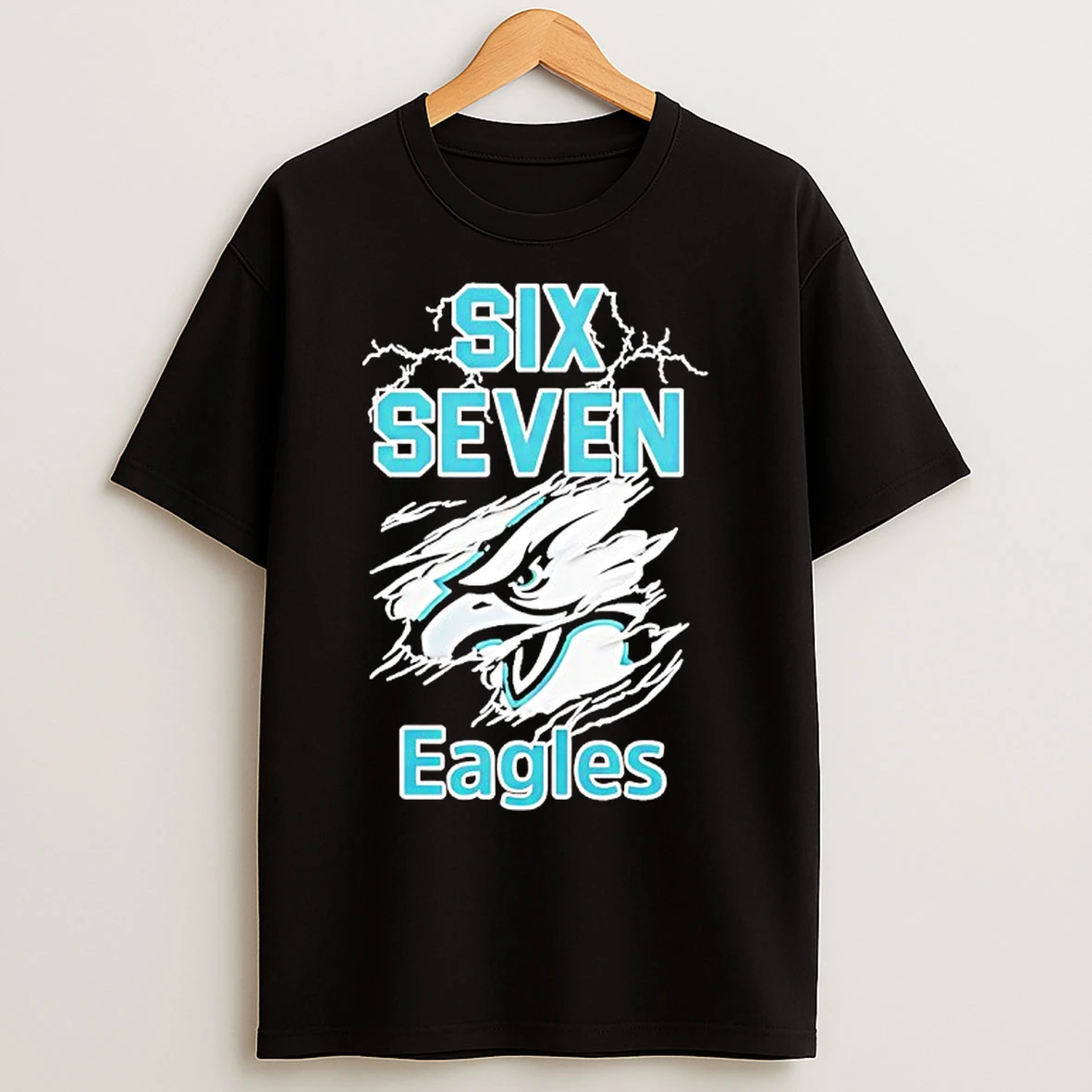Classic Six Seven Philadelphia Eagles Logo Lightning T Shirts