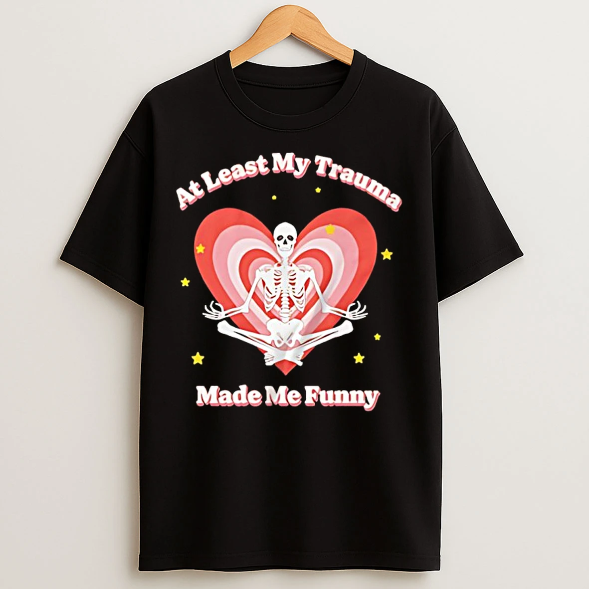Classic Skeleton Yoga At Least My Trauma Made Me Funny T Shirts