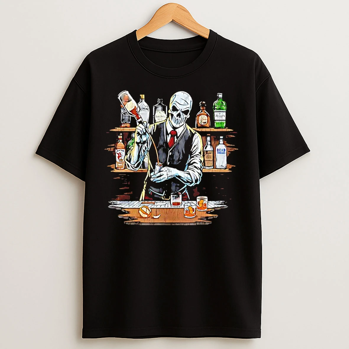 Classic Skeleton Bartender Vintage T Shirts
