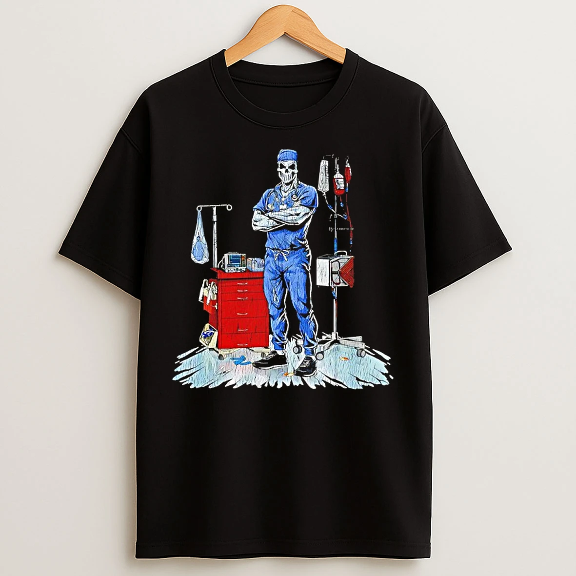 Classic Skeleton Deadside Nurse Vintage T Shirts