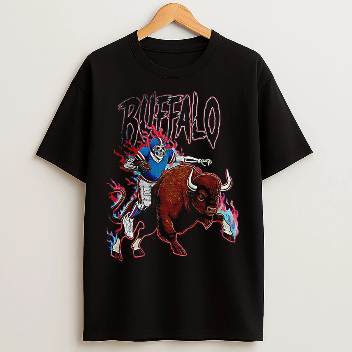 Classic Skeleton Driving Buffalo Buffalo Bills Nfl Football 90s Game Day T Shirts