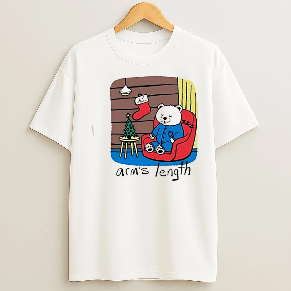 Classic Sleepy Polar Bear Arms Length T Shirts