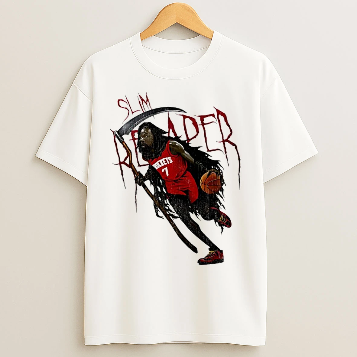 Classic Slim Reaper Kevin Durant Houston Rockets Basketball T Shirts