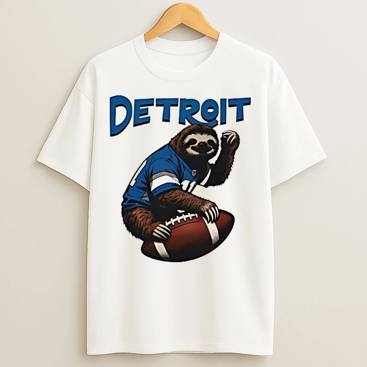 Classic Sloth Detroit Lions Football T Shirts