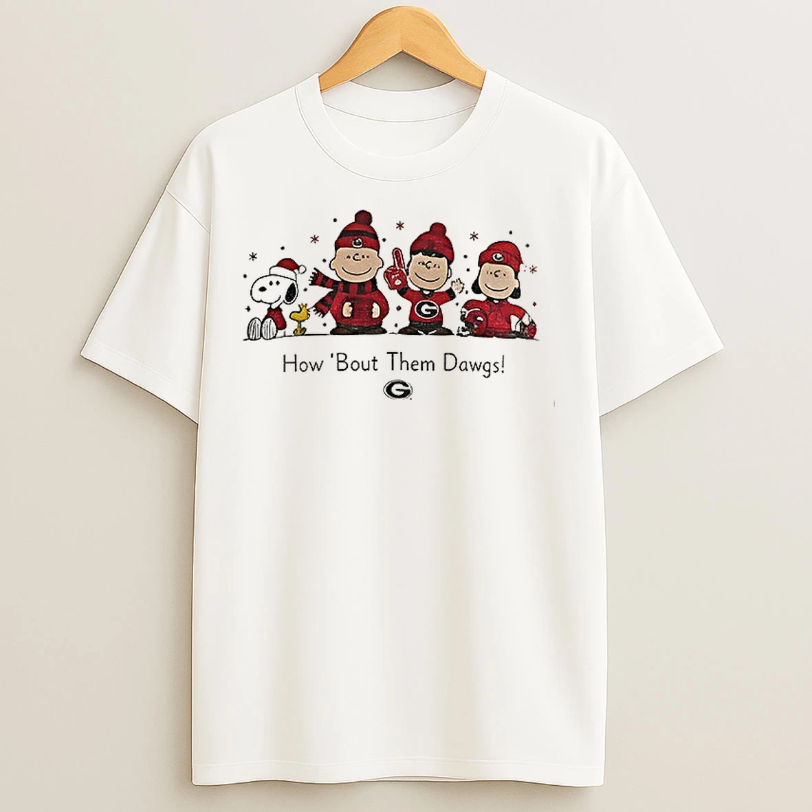 Classic Snoopy Georgia Bulldogs Football How Bout Them Dawgs Christmas T Shirts
