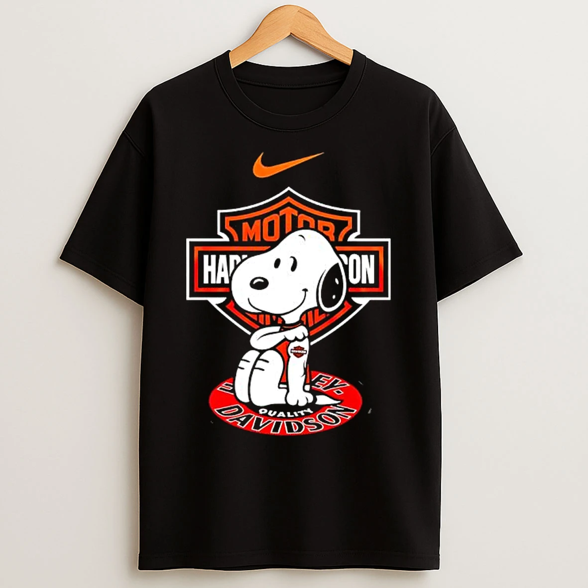 Classic Snoopy Harley Davidson Motorcycle Tattoo Quality T Shirts