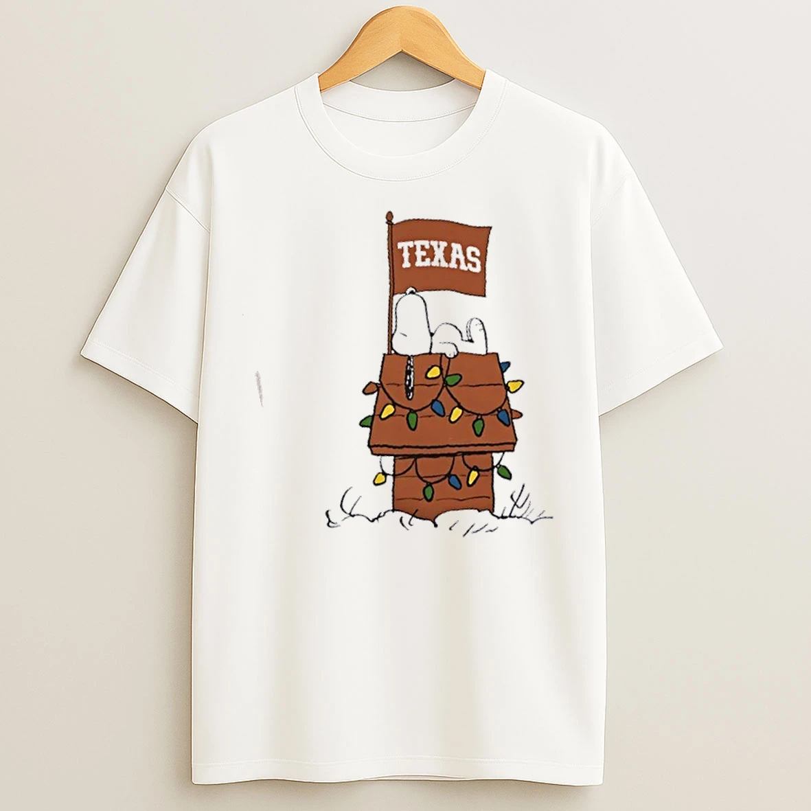 Classic Snoopy House Lights X Texas Longhorn Flag T Shirts