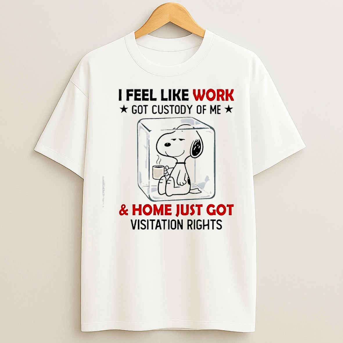 Classic Snoopy Ice I Feel Like Work Got Custody Of Me Home Just Got Visitation Rights T Shirts