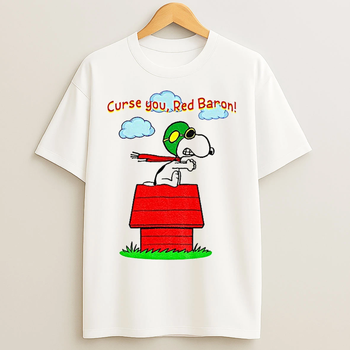 Classic Snoopy Peanuts Flying Ace Curse You Red Baron T Shirts