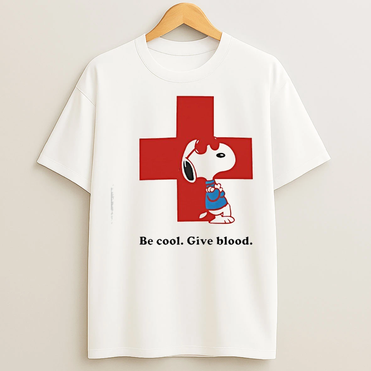 Classic Snoopy Red Cross Peanuts Be Cool Give Blood T Shirts