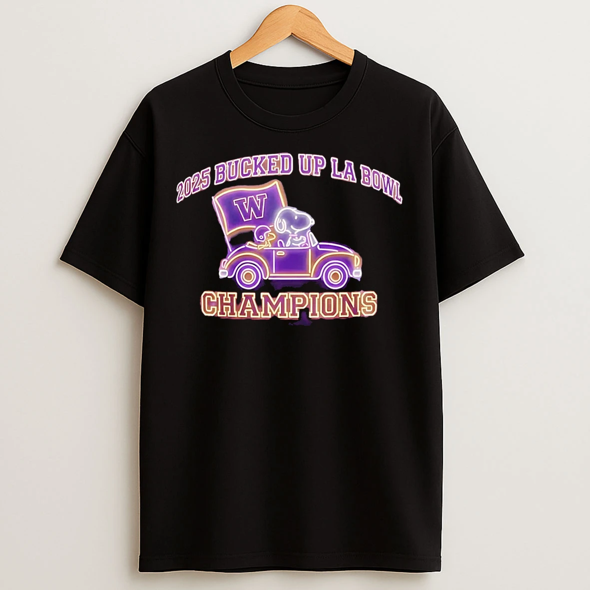Classic Snoopy Washington Husky 2025 Bucked Up La Champions Neon T Shirts