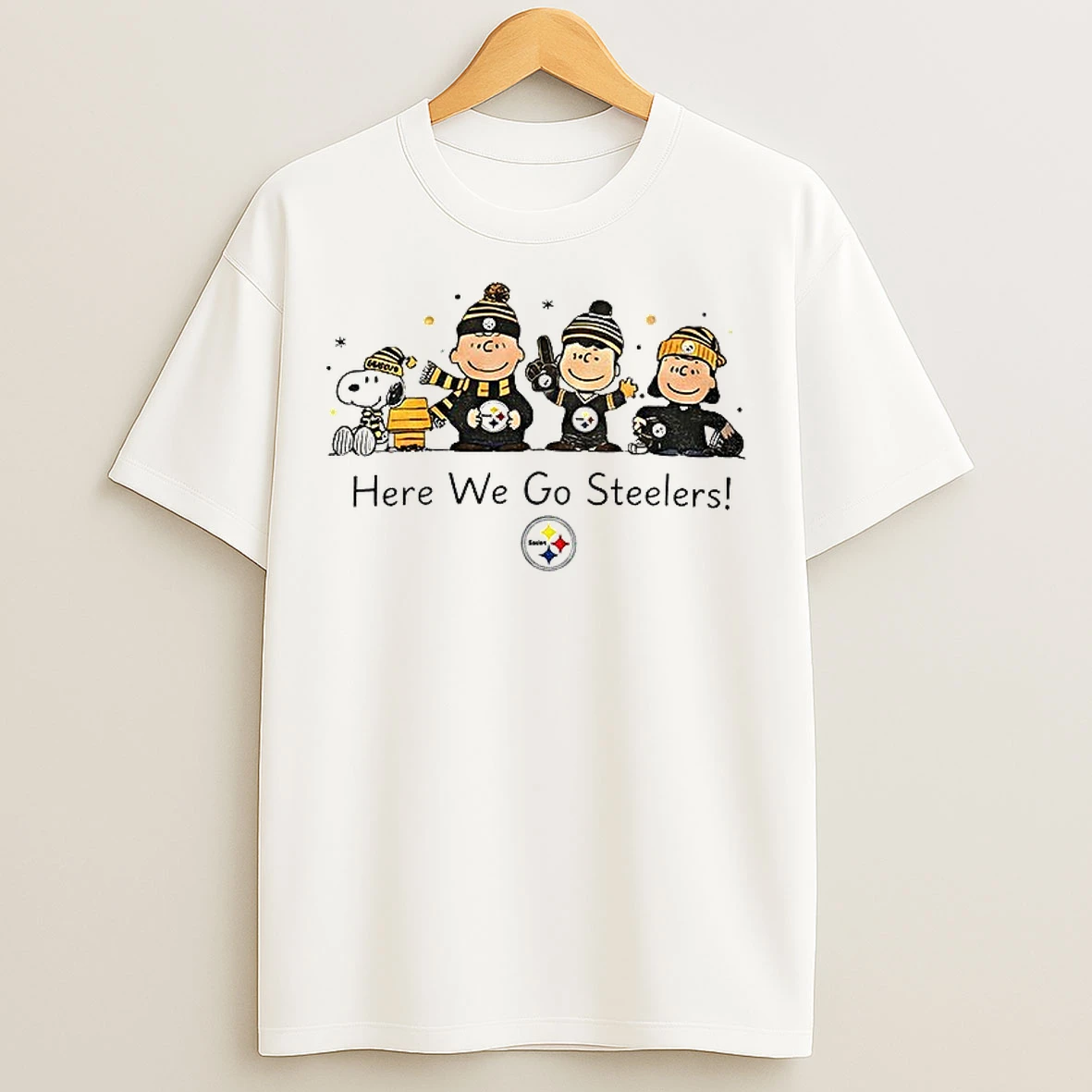 Classic Snoopy And Peanuts Pittsburgh Steelers Football Here We Go Steelers T Shirts