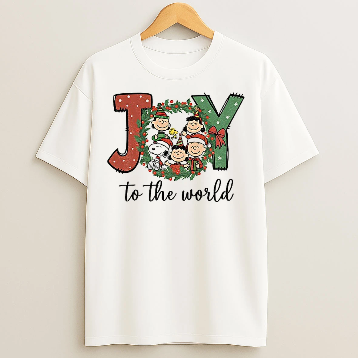 Classic Snoopy And Peanuts Joy To The World Merry Christmas T Shirts