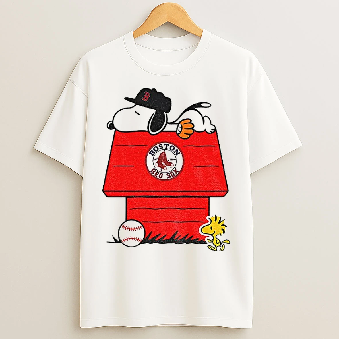 Classic Snoopy And Woodstock Boston Red Sox Dugout Mlb Baseball T Shirts