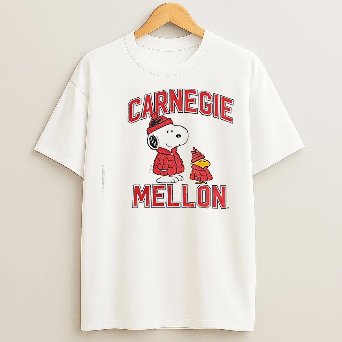 Classic Snoopy And Woodstock Carnegie Mellon T Shirts