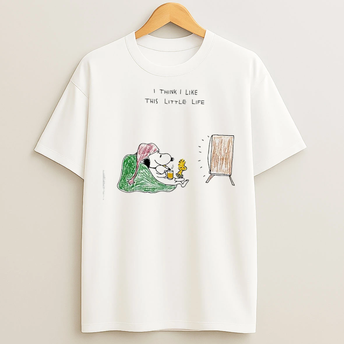 Classic Snoopy And Woodstock I Think I Like This Little Life T Shirts