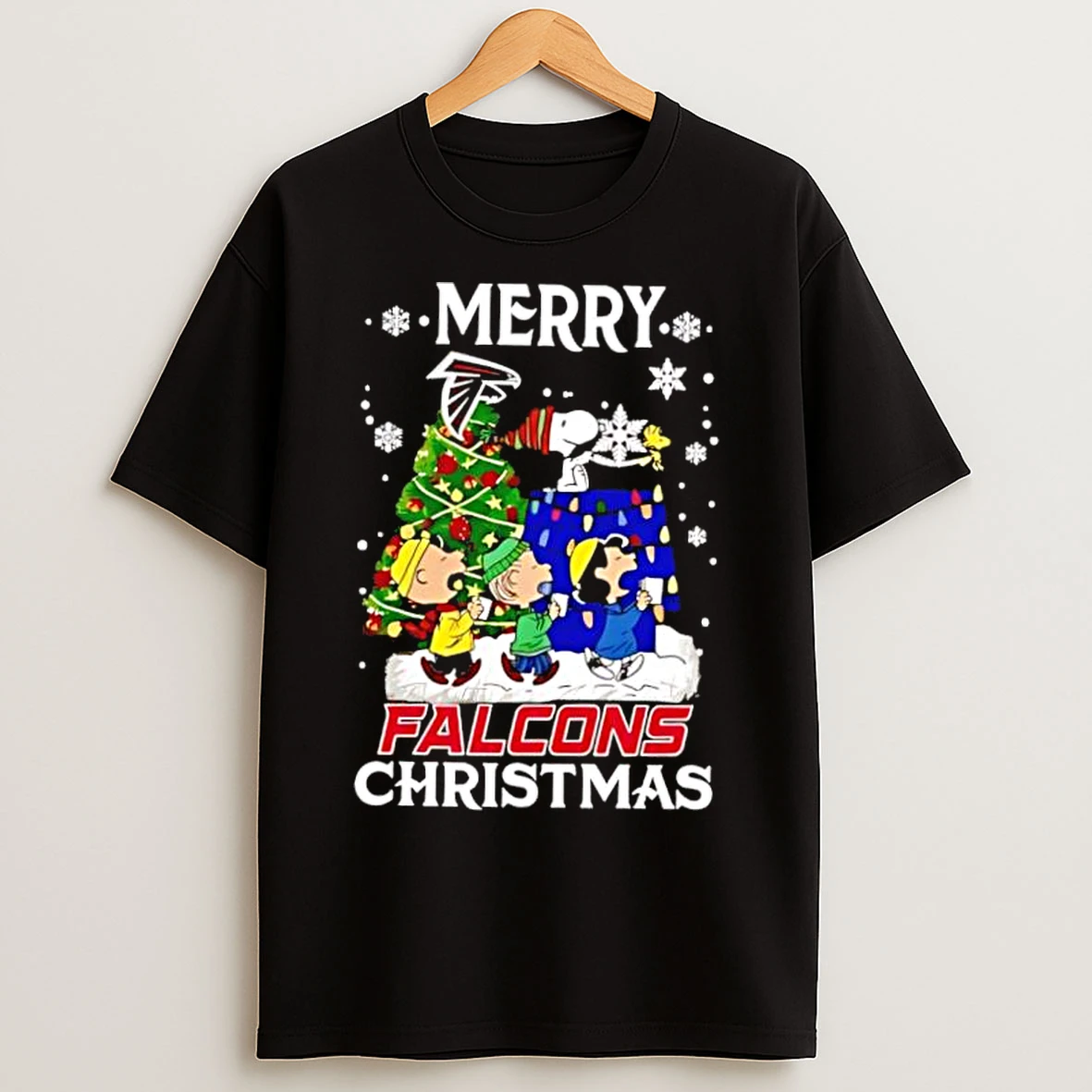 Classic Snoopy And Friends Merry Atlanta Falcons Christmas Cute Cartoon T Shirts