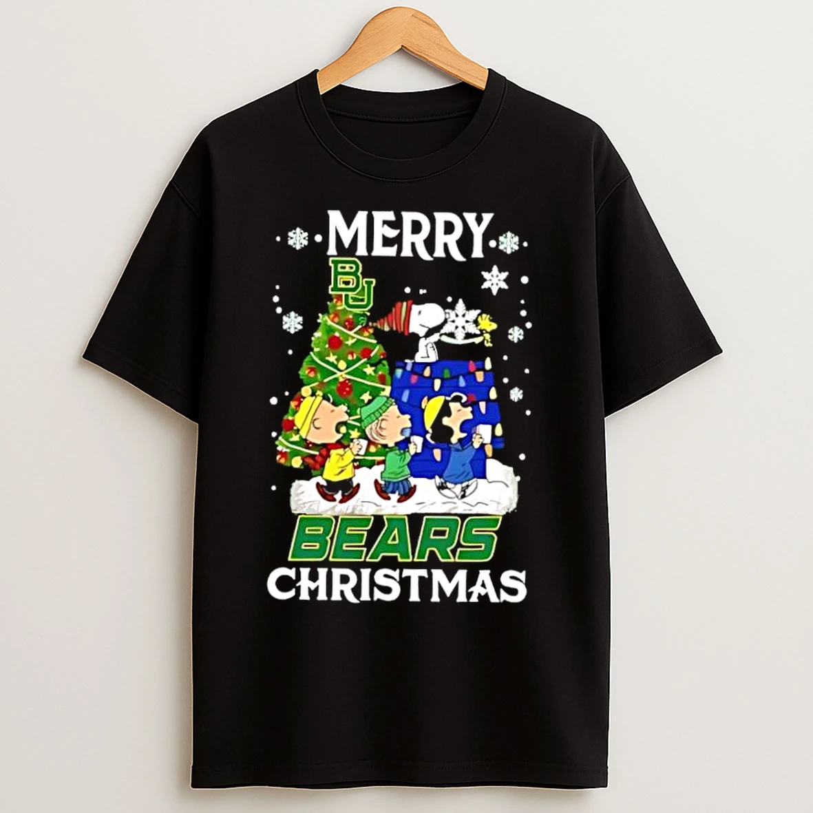 Classic Snoopy And Friends Merry Baylor Bears Christmas Cute Cartoon T Shirts