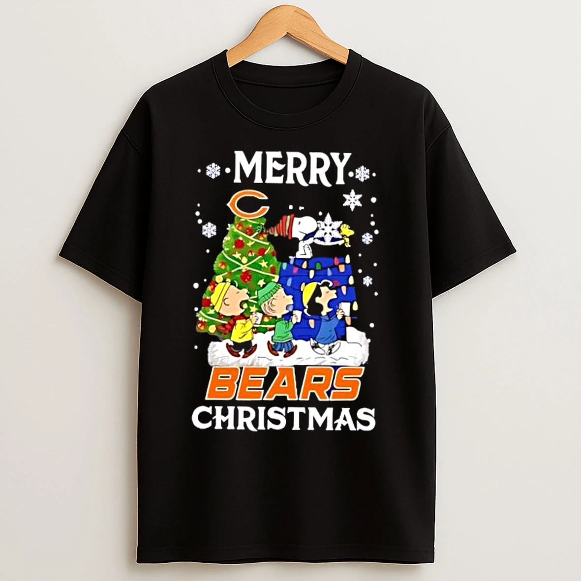 Classic Snoopy And Friends Merry Chicago Bears Christmas Cute Cartoon T Shirts