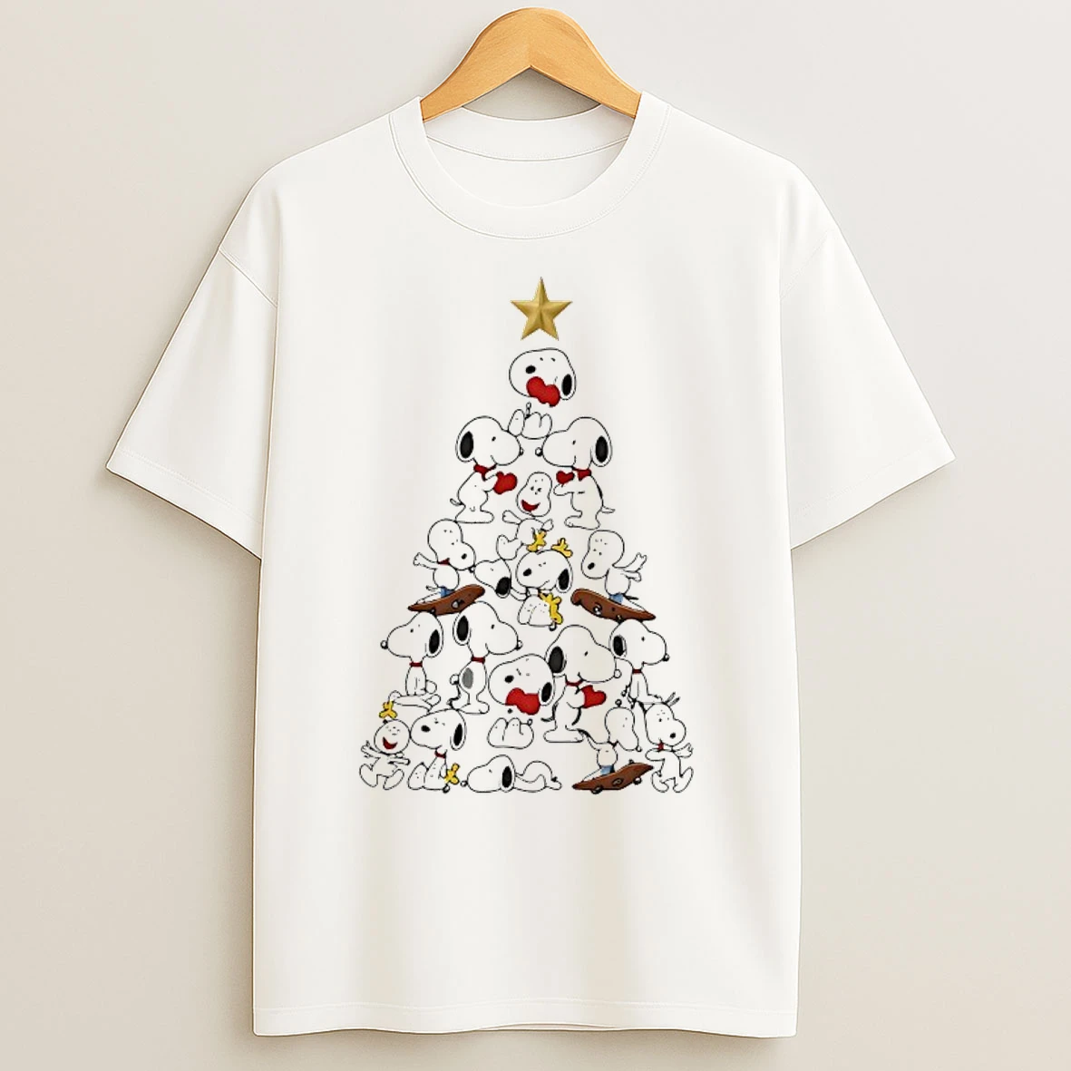 Classic Snoopy Collage Picture Christmas Tree T Shirts