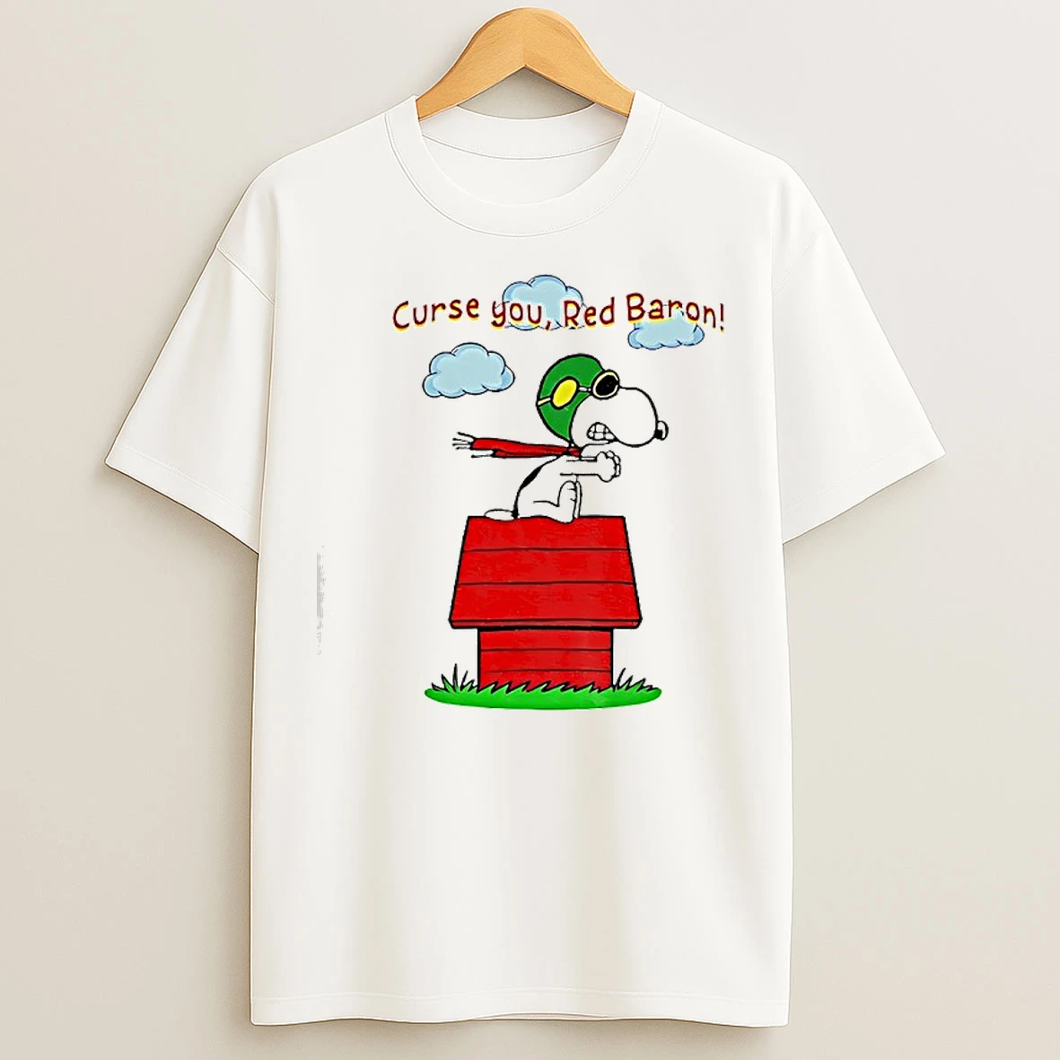 Classic Snoopy Curse You Red Baron Cartoon T Shirts