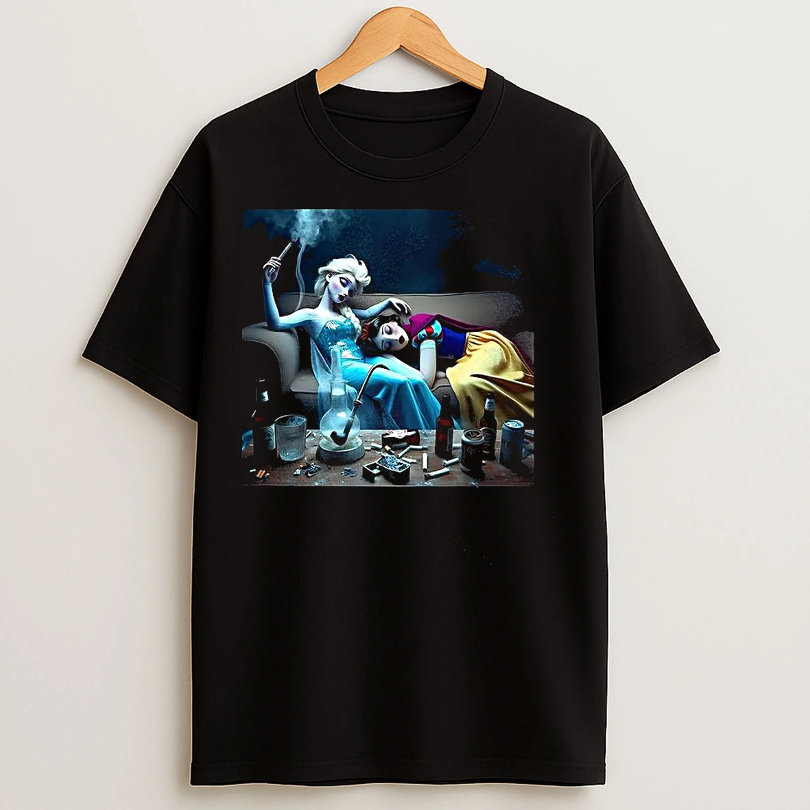 Classic Snow White And Elsa Satirical T Shirts