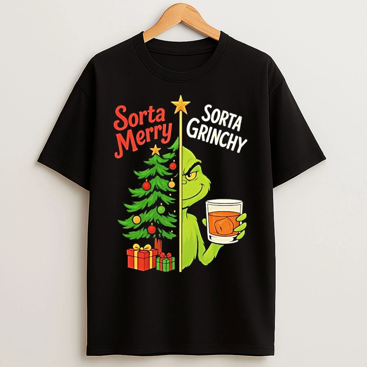 Classic Sorta Merry Sorta Grinchy Christmas T Shirts