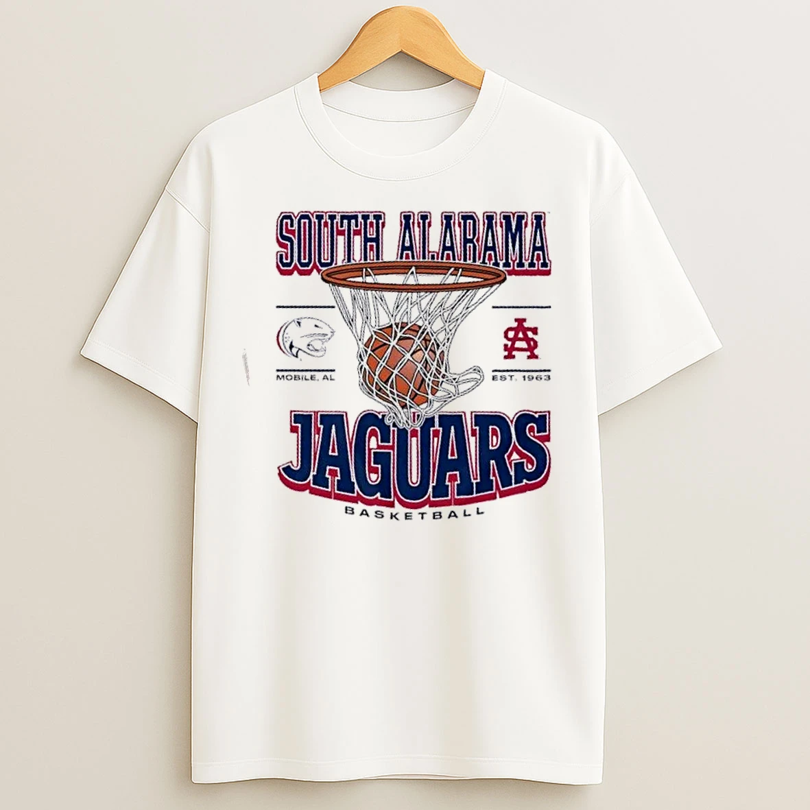 Classic South Alabama Jaguars Basketball Game Time Mobile Al Est 1963 T Shirts