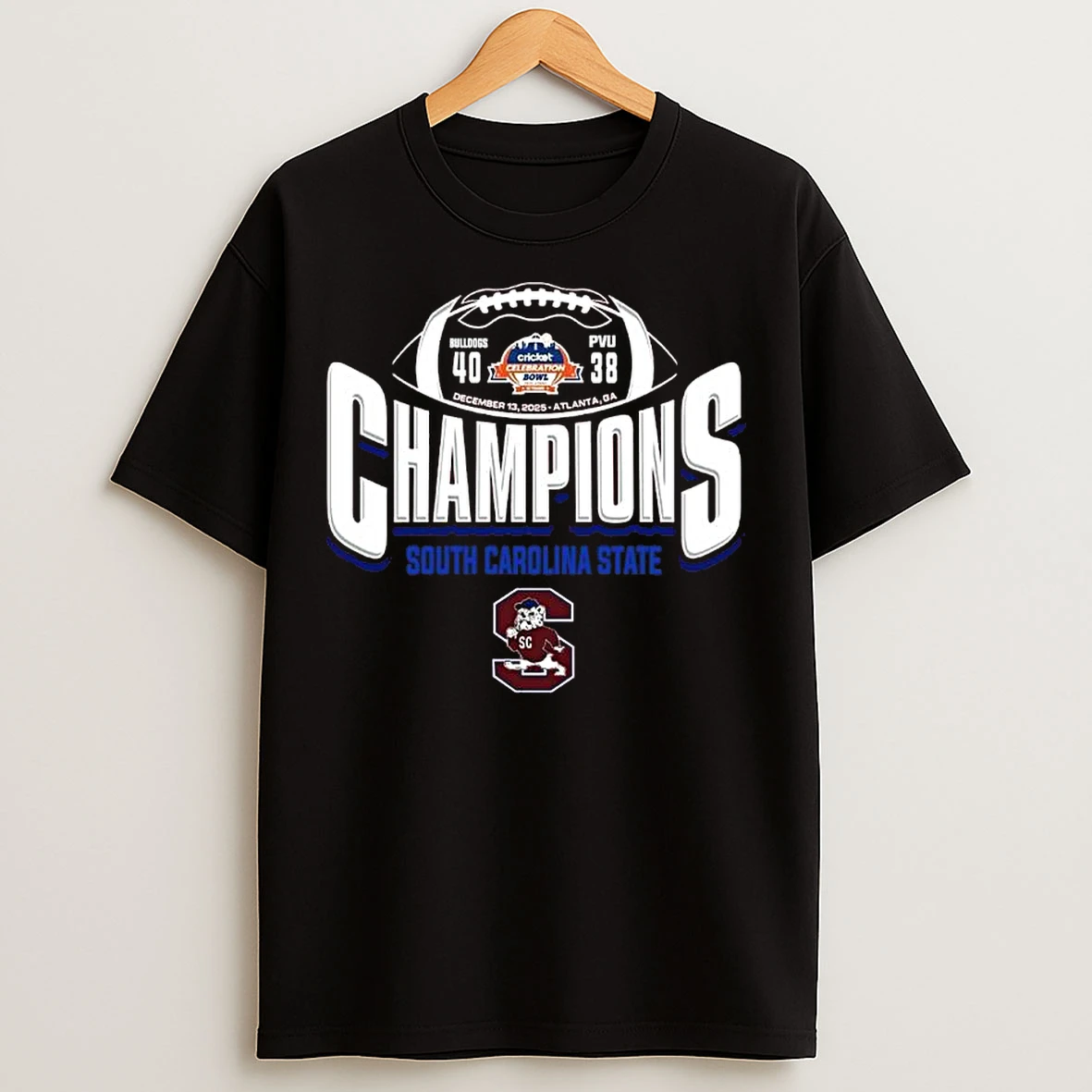 Classic South Carolina State University Bulldogs Football 2025 Celebration Bowl Champions T Shirts
