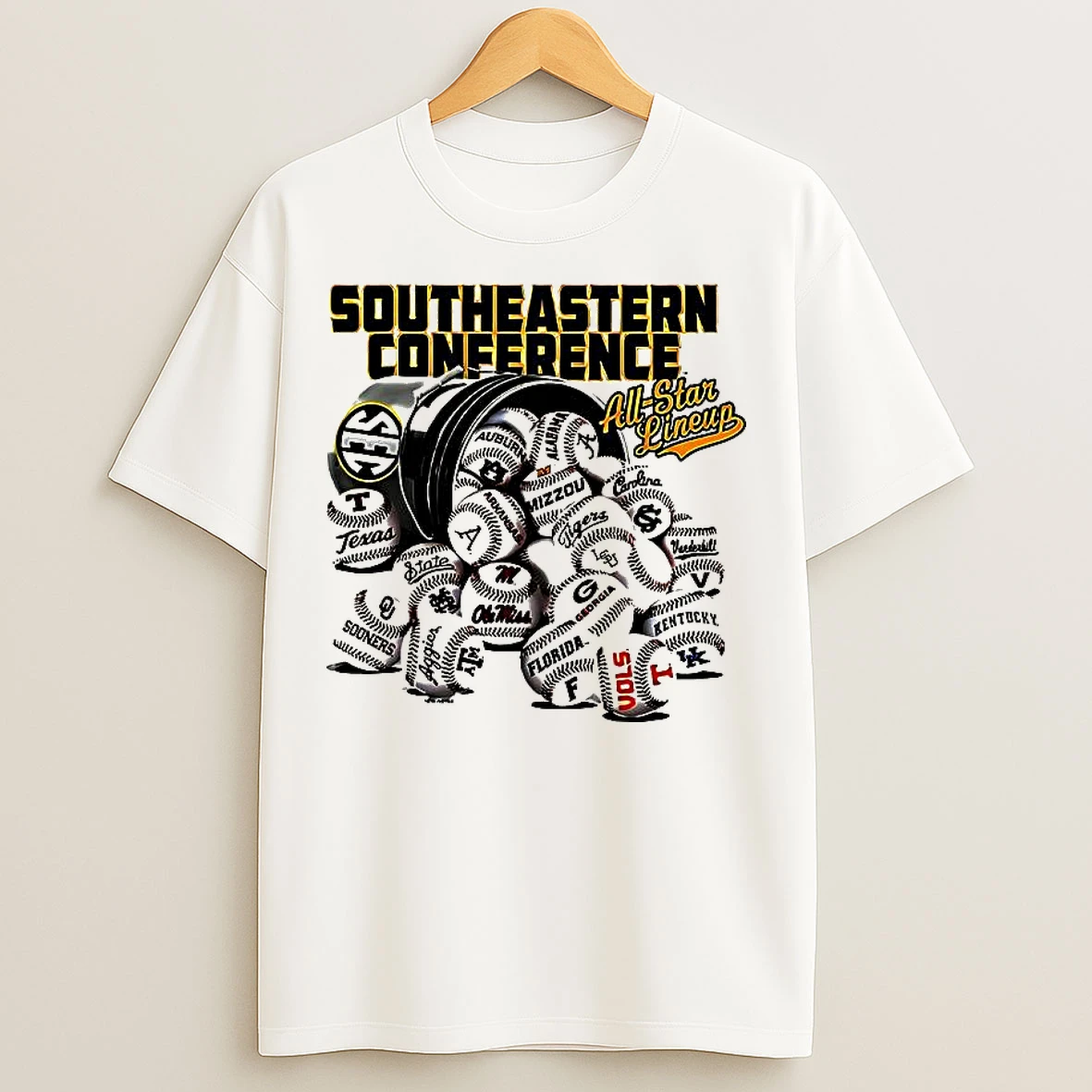 Classic Southeastern Conference All Star Baseball Lineup Teams T Shirts