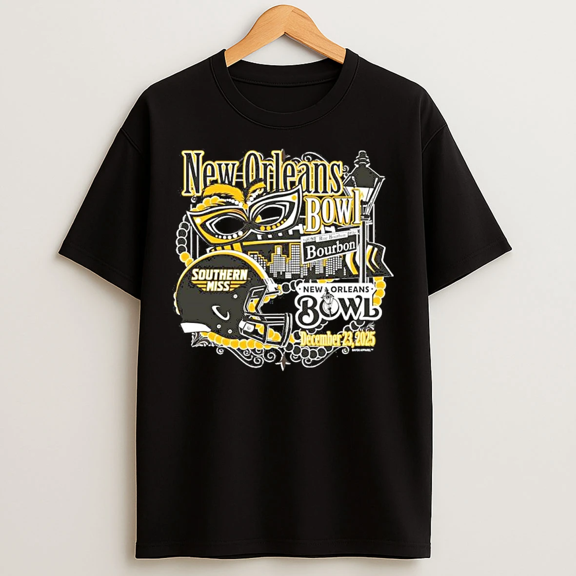 Classic Southern Miss Golden Eagles 2025 New Orleans Bowl Bourbon T Shirts