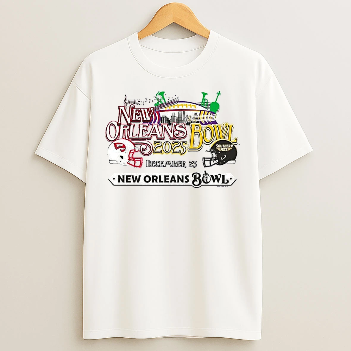 Classic Southern Miss Vs Western Kentucky 2025 New Orleans Bowl Music City T Shirts