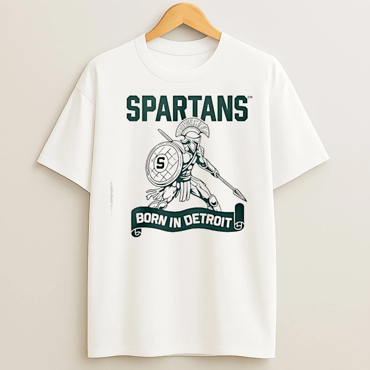 Classic Spartans Born In Detroit T Shirts