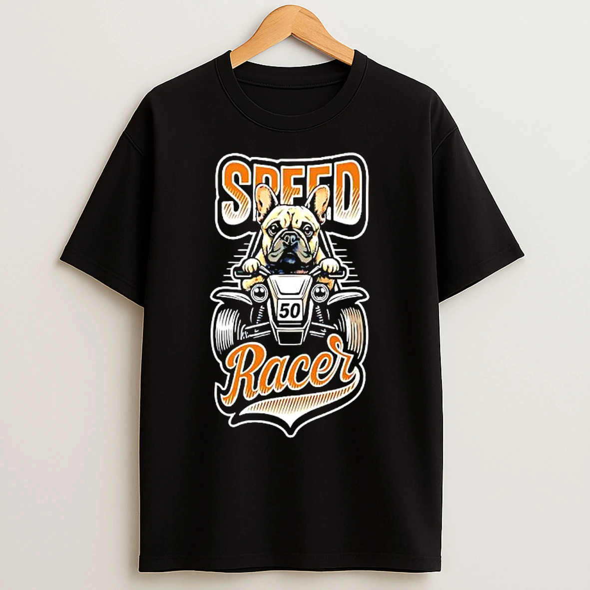 Classic Speed Racer Frenchie Bulldog Graphic T Shirts