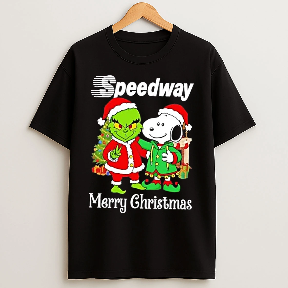 Classic Speedway X Grinch And Snoopy Merry Christmas T Shirts