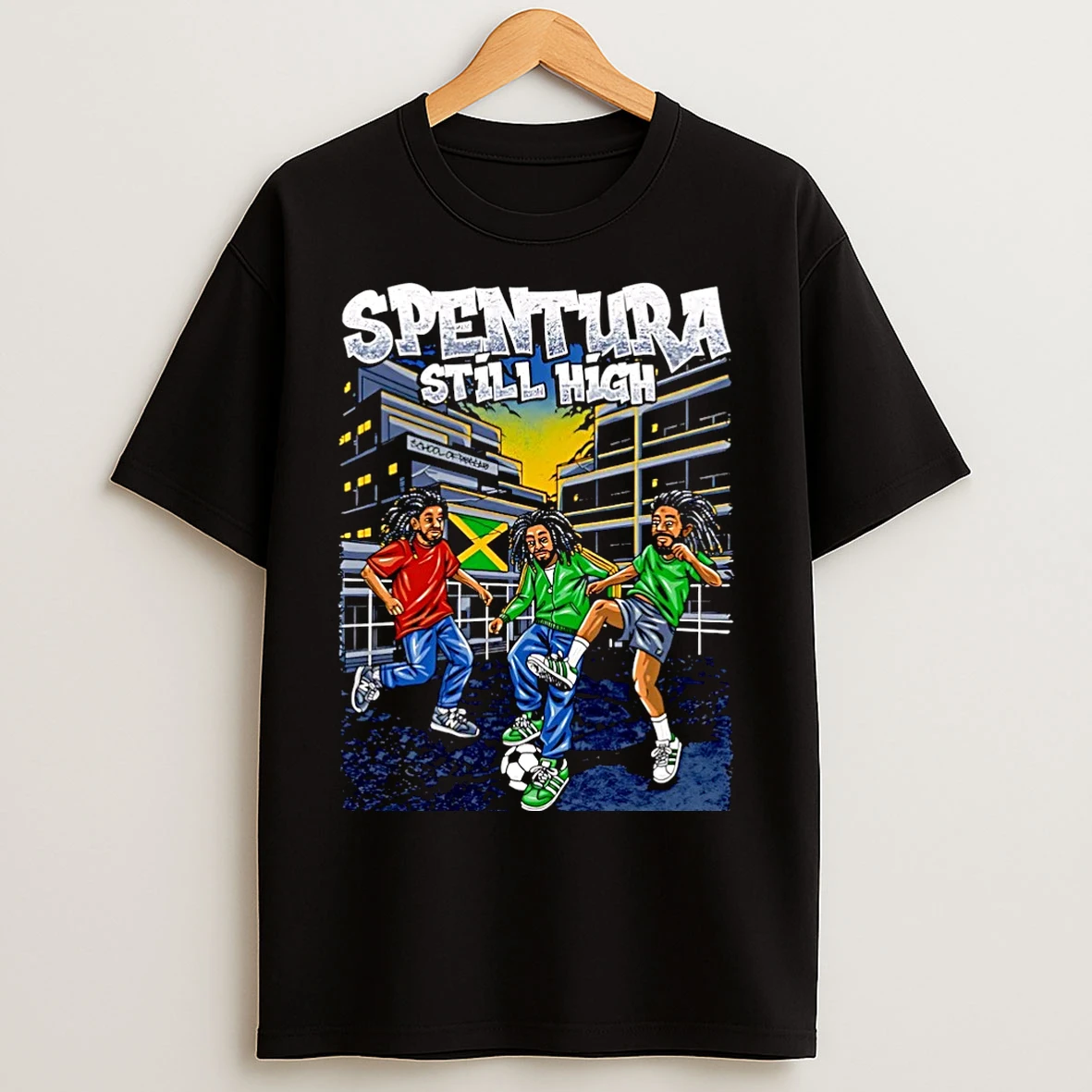 Classic Spentura Still High Soccer Jamaica Flag Christmas T Shirts