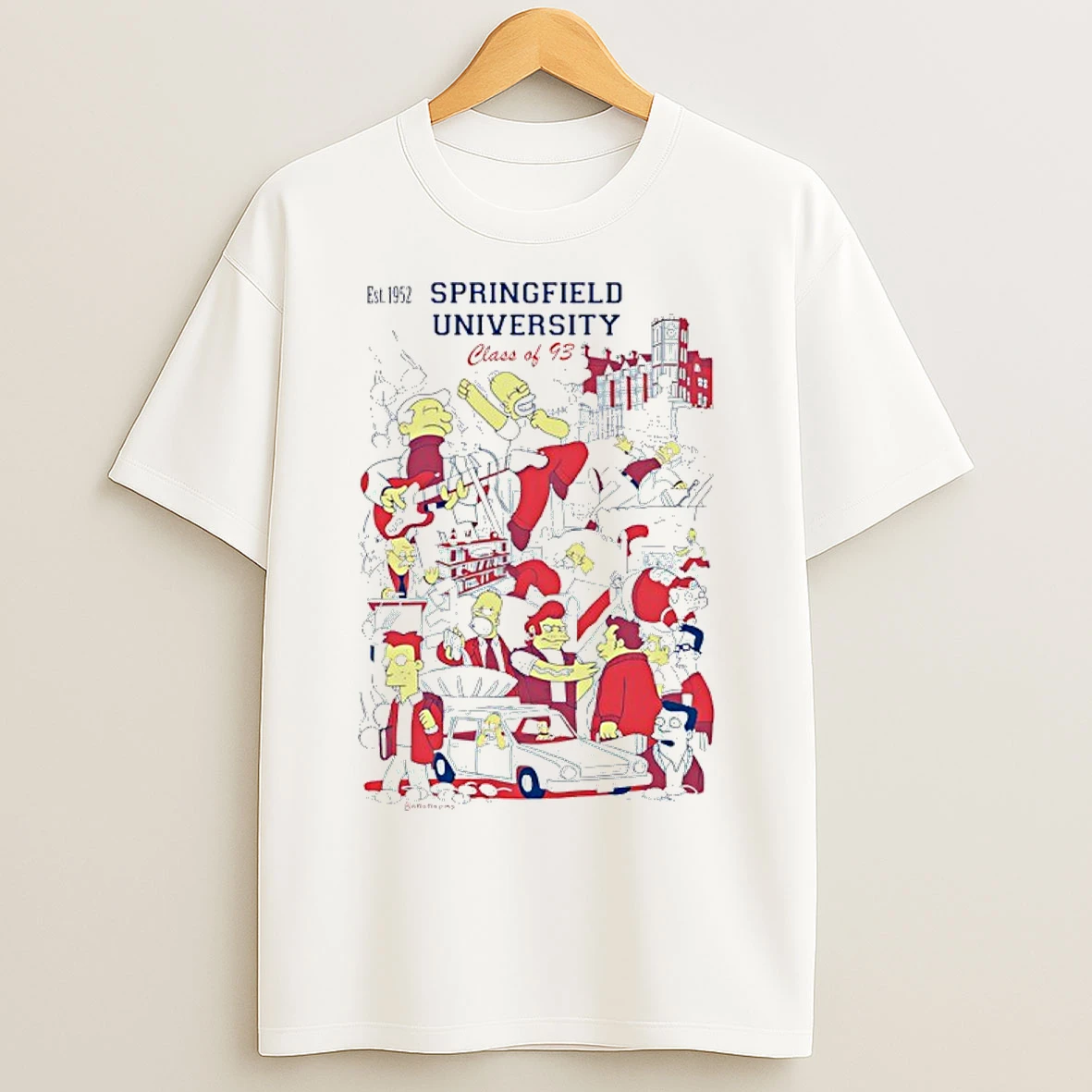 Classic Springfield University Class Of 93 Comic T Shirts