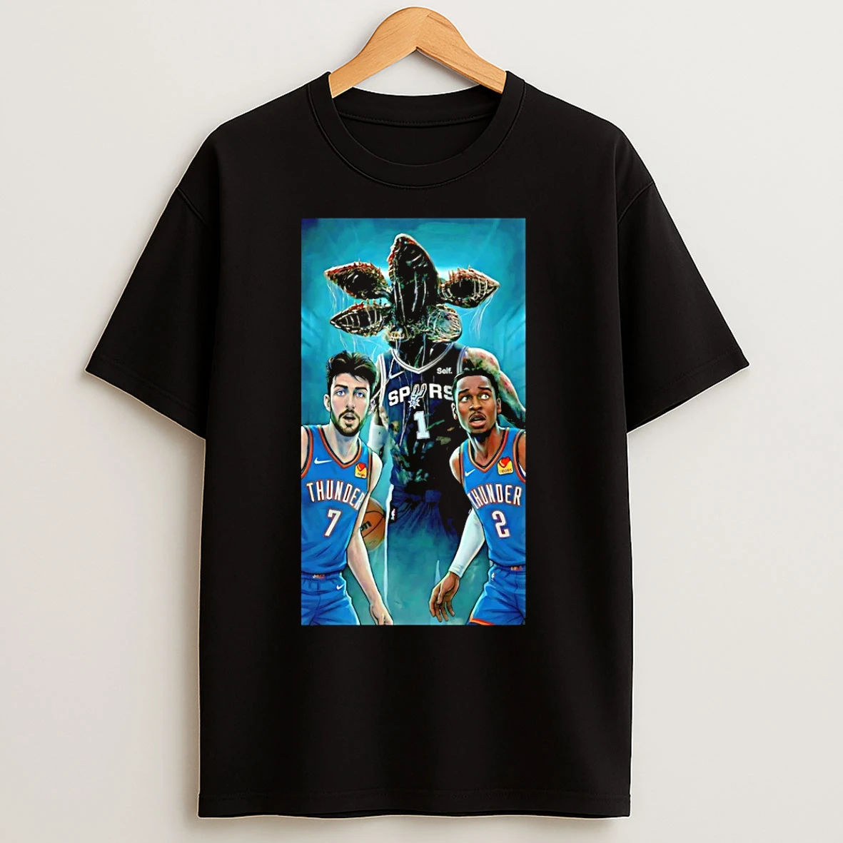 Classic Spurs Stranger Things In Okc Thunder T Shirts