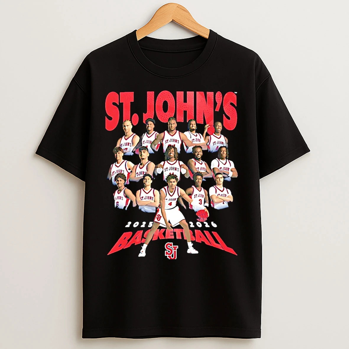 Classic St Johns Mens Basketball 2025 2026 Team Collage Christmas T Shirts