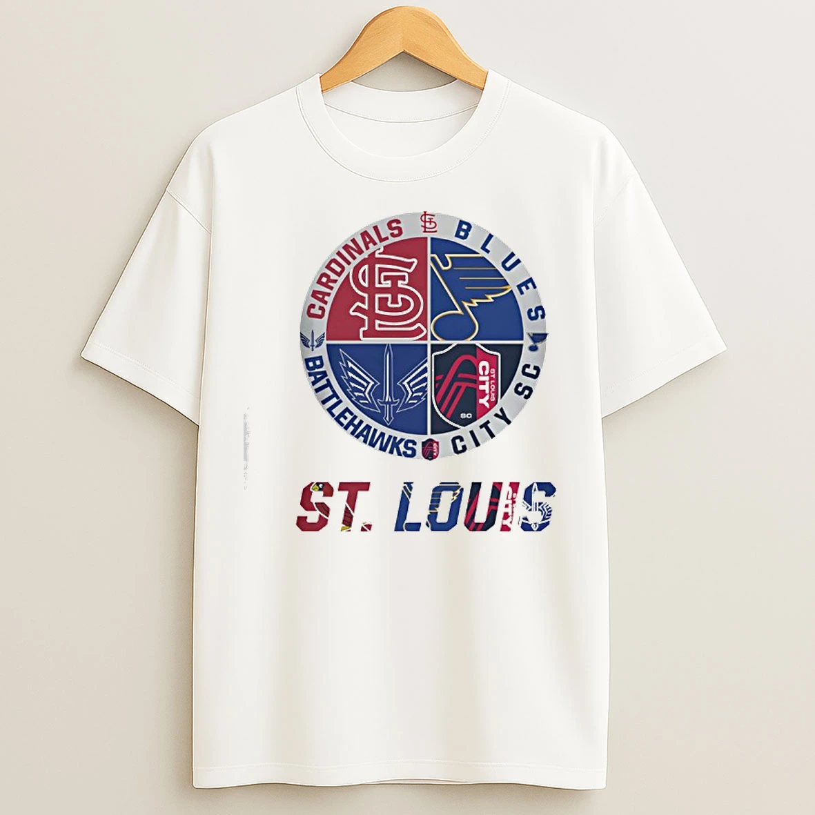 Classic St Louis Cardinals St Louis Blues St Louis Battlehawks St Louis City Sc T Shirts
