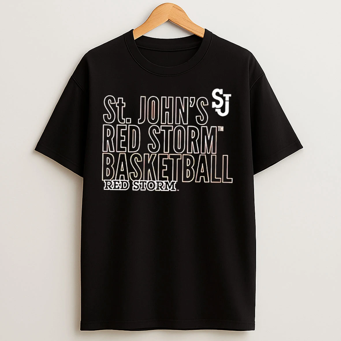 Classic St Johns Basketball Text Logo Overlay T Shirts