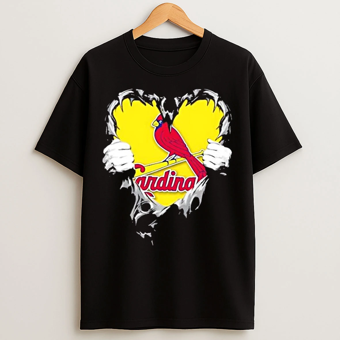 Classic St Louis Cardinals Rip The Chest Forever In My Heart T Shirts