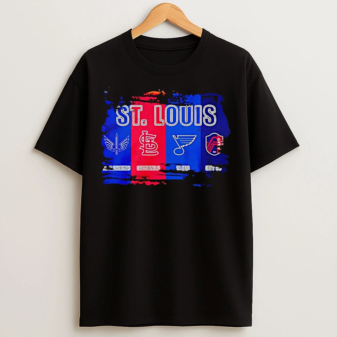 Classic St Louis City Sc St Louis Cardinals St Louis Blues And St Louis Battlehawks Retro T Shirts